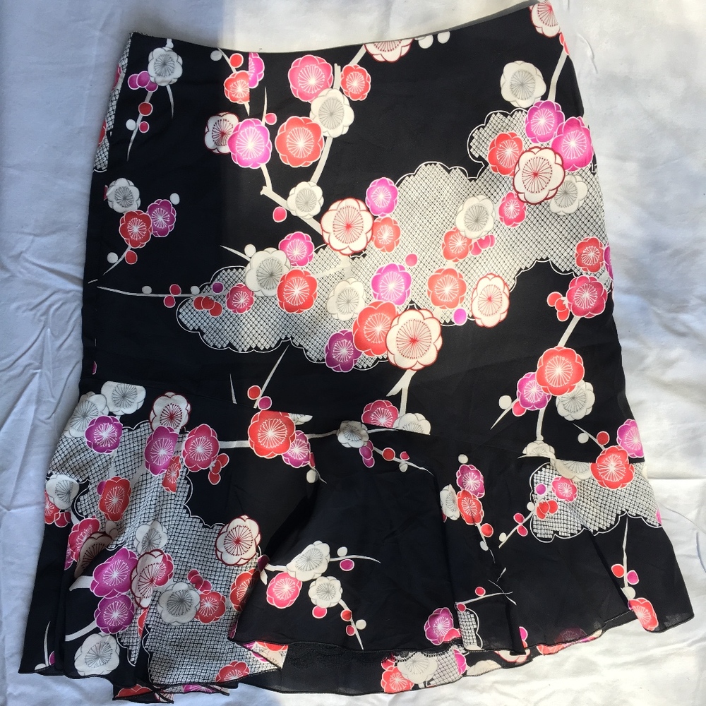 Trina Turk Cherry Blossom Silk Skirt